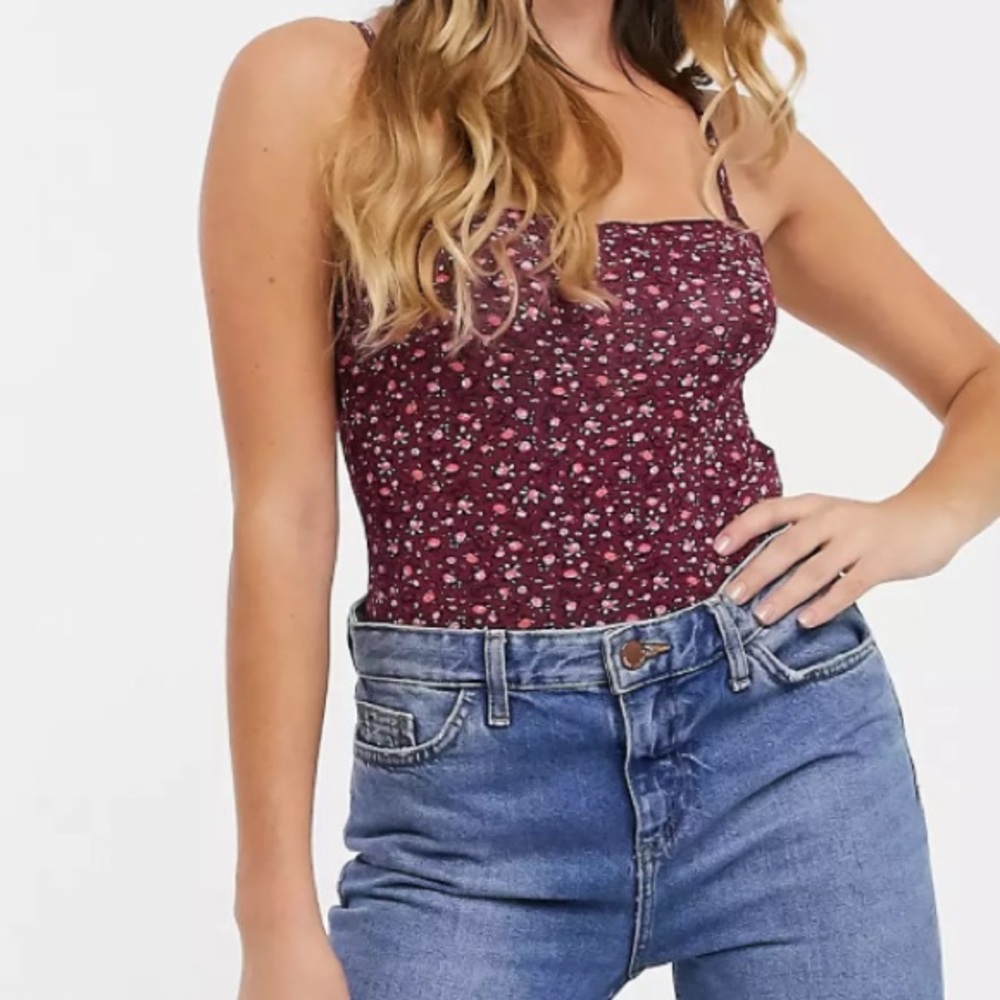 Missguided bodysuit in floral print